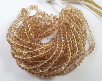 Champagne Citrine Faceted Roundelle Beads