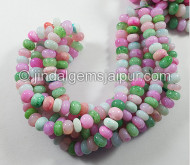 Multi Opal Smooth Roundelle Shape Beads