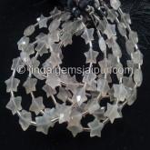 White Moonstone Faceted Star Beads -- MONA92