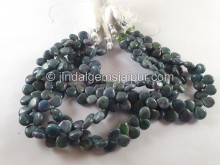 Ruby Fuchsite Smooth Heart Beads