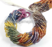 Multi Sapphire Faceted Roundelle Shape Beads