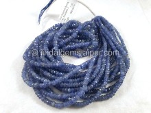 Blue Sapphire Burma Faceted Roundelle Shape Beads