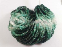 Emerald Shaded Faceted Roundelle Beads -- EME59