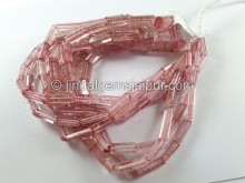Pink Tourmaline Step Cut Pipe Beads -- TURA472