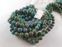 Blue Opalina Smooth Round Ball Beads -- PBOPL80