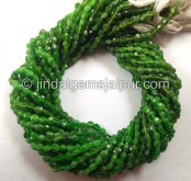 Chrome Diopside Faceted Coin Shape Beads