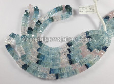 Multi Aquamarine Step Cut Bolt Shape Beads