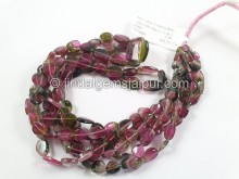 Bi Color Tourmaline Flat Slice Oval Beads --  TOWT57