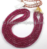 Ruby Mozambique Faceted Roundelle Shape Beads
