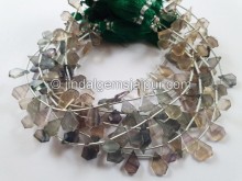 Multi Fluorite Faceted Triangle Beads