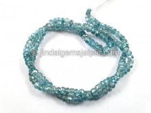 Natural Deep Blue Zircon Far Faceted Roundelle Beads