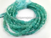 Deep Amazonite Faceted Chicklet Beads