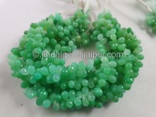 Chrysoprase Faceted Drops Beads -- CRPA52