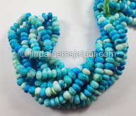 Blue Mix Opal Smooth Roundelle Shape Beads Blue Mix Opal Smooth Roundelle Shape Beads