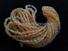 Orange Ethiopian Opal Straight Drill Faceted Drop Beads