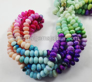 Multi Opal Smooth Roundelle Shape Beads