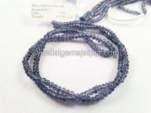 Indicolite Blue Spinel Smooth Roundelle Beads