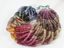 Multi Sapphire Faceted Roundelle Beads -- SPPH195 Multi Sapphire Faceted Roundelle Beads -- SPPH195