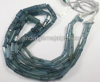 Indigo Blue Tourmaline Shaded Pipe Shape Beads Indigo Blue Tourmaline Shaded Pipe Shape Beads