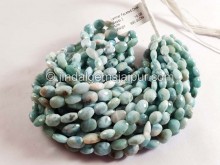 Larimar Faceted Oval Shape Beads