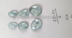 Milky Aquamarine Rose Cut Slices