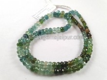 Blue Tourmaline Shaded Faceted Roundelle Beads