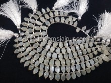 White Moonstone Faceted Dew Drops Beads -- MONA100
