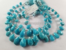 Turquoise Arizona Faceted Pear Shape Beads