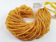 Yellow Sapphire Faceted Roundelle Shape Beads