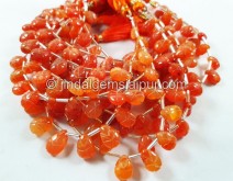 Carnelian Carved Pear Beads