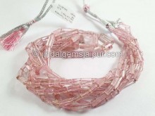 Baby Pink Tourmaline Step Cup Pipe Shape Beads