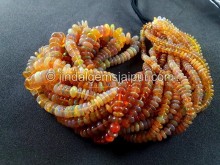 Ethiopian Opal Deep Orange Smooth Roundelle Beads