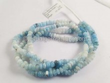 Sky Blue Hackmanite Smooth Roundelle Shape Small Beads