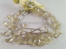 Lemon Quartz Faceted Moon Beads