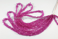Pink Sapphire Faceted Drops Shape Beads Pink Sapphire Faceted Drops Shape Beads
