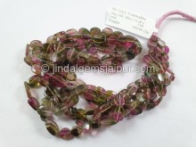 Bi Color Tourmaline Flat Slice Oval Beads -- TOWT52 Bi Color Tourmaline Flat Slice Oval Beads -- TOWT52