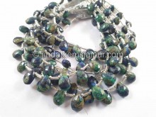 Azurite Malachite Faceted Pear Beads  -- AZMT5
