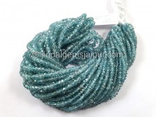 Natural Blue Zircon Faceted Roundelle Beads