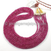 Ruby Mozambique Faceted Roundelle Shape Beads