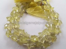 Lemon Quartz Faceted Star Beads -- LMNA64