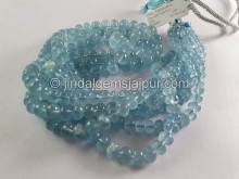 Milky Aquamarine Far Smooth Roundelle Beads -- AQMA252