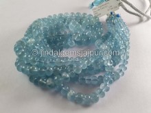 Milky Aquamarine Far Smooth Roundelle Beads -- AQMA252 Milky Aquamarine Far Smooth Roundelle Beads -- AQMA252