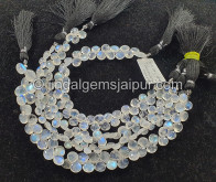 White Rainbow Smooth Heart Shape Beads