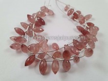 Pink Strawberry Quartz Dew Drops Beads