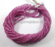 Pink Sapphire Faceted Roundelle Shape Beads