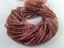 Pink Tourmaline Shaded Faceted Roundelle Beads