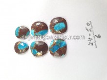 Copper Lava Mohave Turquoise Rose Cut Slices -- DETRQ231