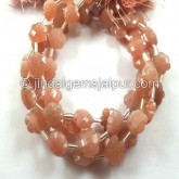 Peach Moonstone Faceted Flower Beads --  MONA94