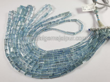 Aquamarine Step Cut Shaded Pipe Shape Small Beads Aquamarine Step Cut Shaded Pipe Shape Small Beads