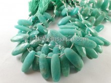 Amazonite Faceted Long Oval Beads -- AMZA74